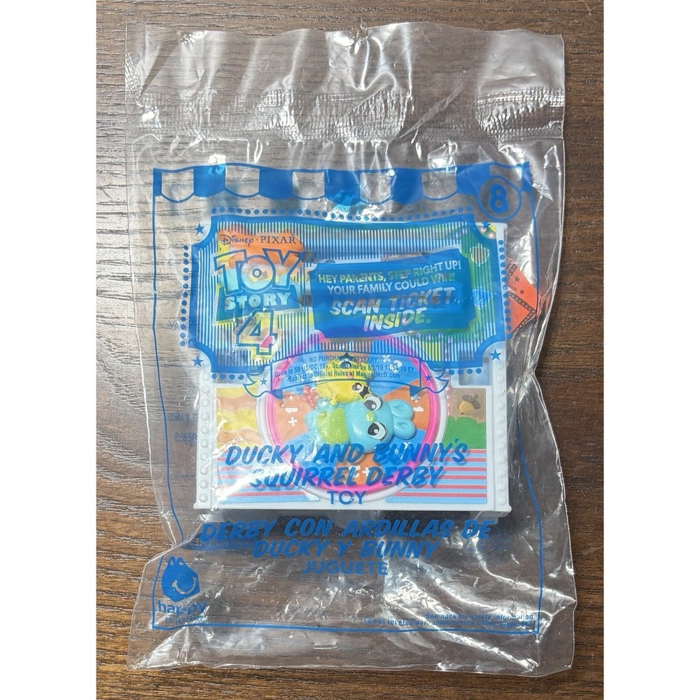 McDonalds Happy Meal TOY STORY 4 Ducky and Bunny's Squirrel Derby Toy #8 New!